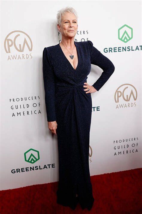 jamie lee curtis big boobs|Jamie Lee Curtis gives busty display in sparkling blue gown